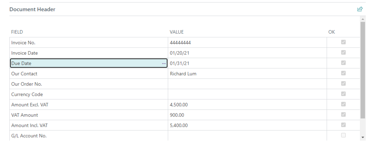 Due date field on template