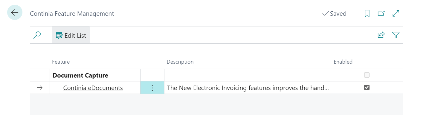 DC_Continia Feature Management eDocuments enabled