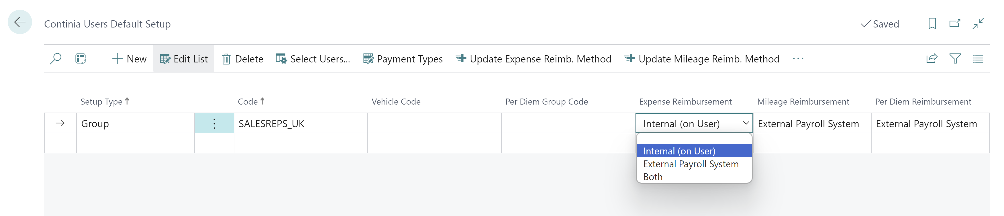 Continia Users Default Setup_Reimbursement