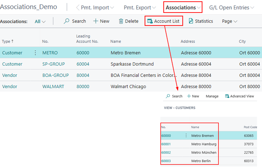 Assoc. Account List