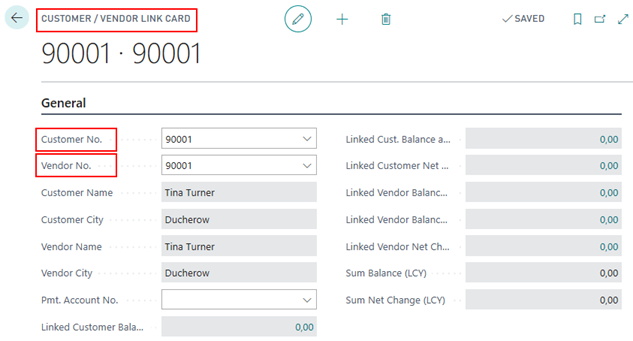 Customer Vendor Link Card