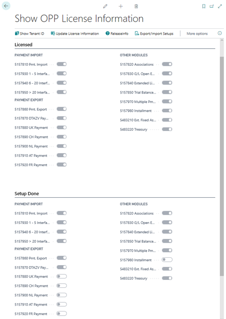 License Information Page