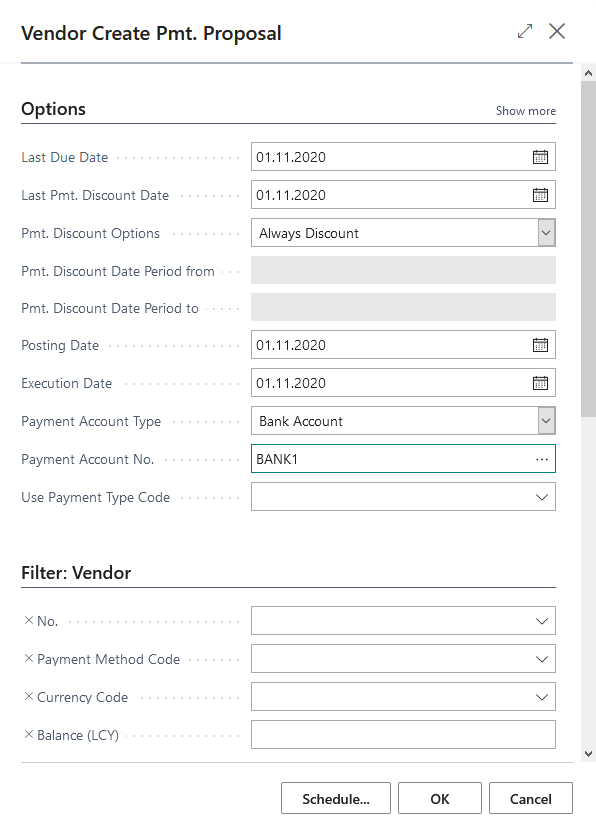 Create Vendor Payment Proposal