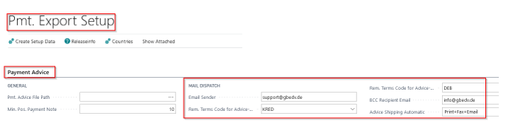 Payment Export Setup