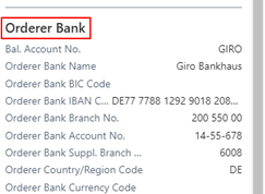 Payment proposal card orderer tab