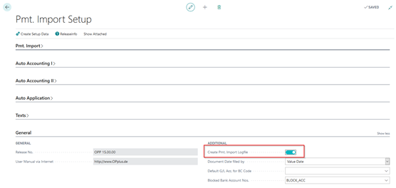 Logfile in Setup