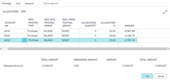 Allocation Page