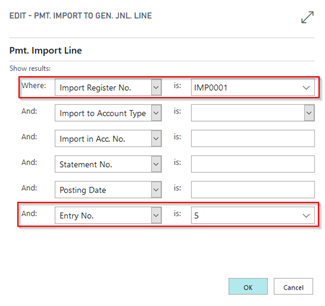 Filter in Import report