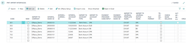 Pmt. Import Interfaces