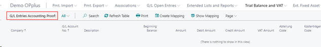 G/L Entries Accounting Proof