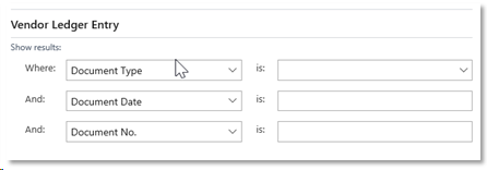 Vendor Ledger Entry Tab