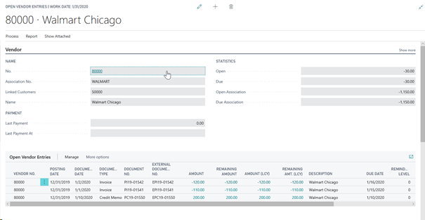 Open Vendor Ledger Entries