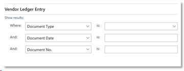 Vendor Ledger Entry Tab